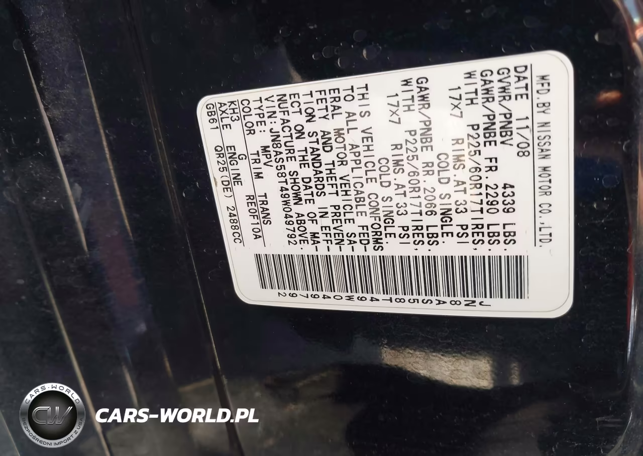 2009 Nissan Rogue Sl VIN:JN8AS58T49W049792 - 9