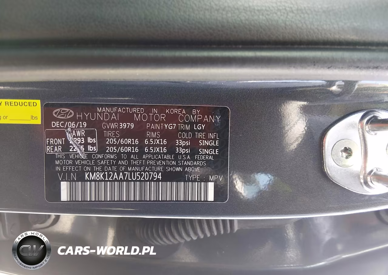2020 Hyundai Kona Se VIN:KM8K12AA7LU520794 - 9