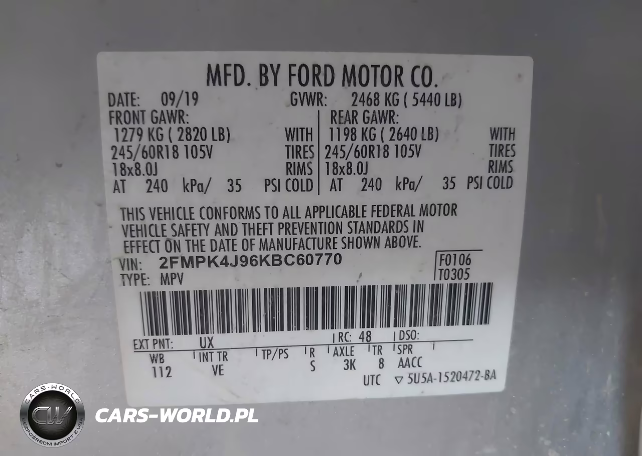 2019 Ford Edge Sel VIN:2FMPK4J96KBC60770 - 9
