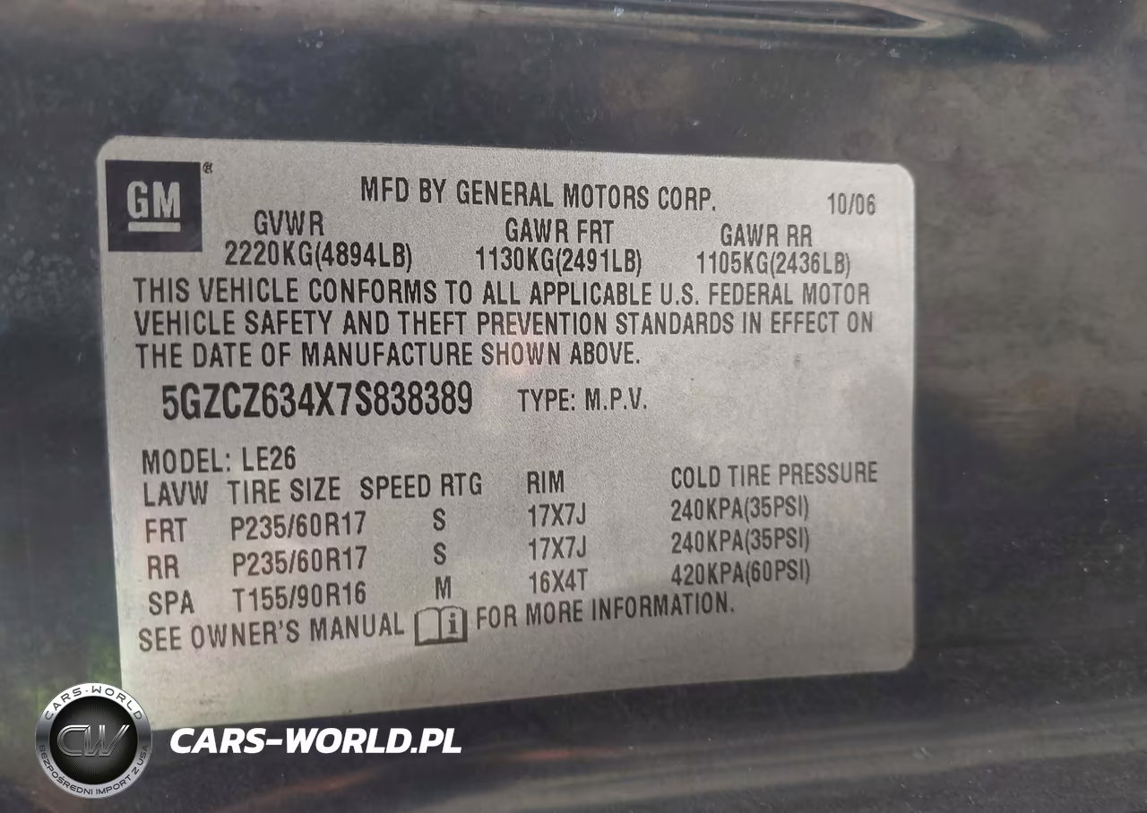 2007 Saturn Vue V6 VIN:5GZCZ634X7S838389 - 9