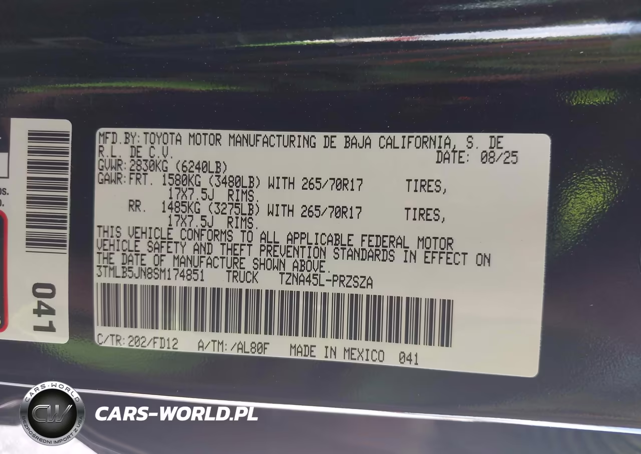 2025 Toyota Tacoma Trd Off Road VIN:3TMLB5JN8SM174851 - 9