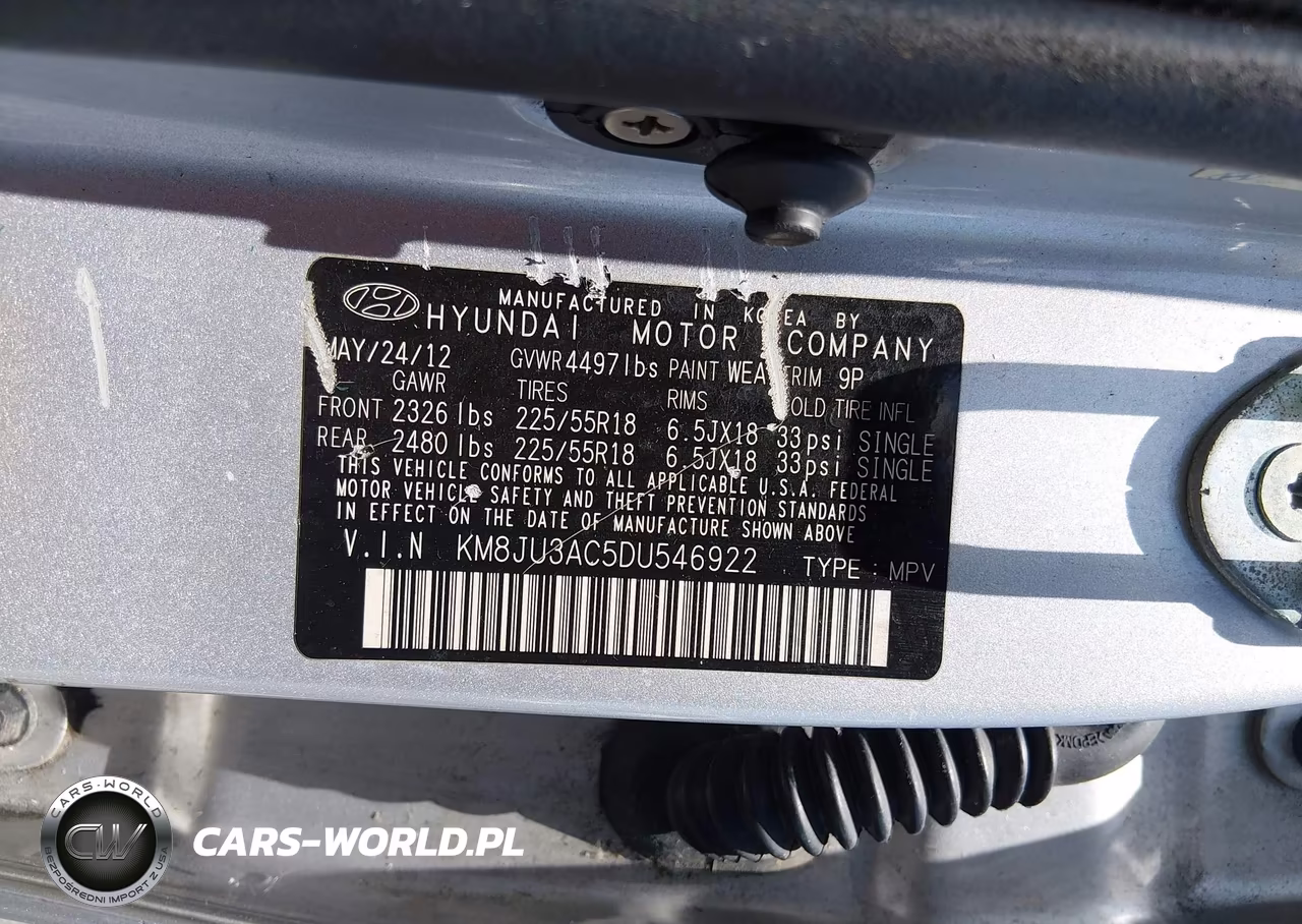 2013 Hyundai Tucson Limited VIN:KM8JU3AC5DU546922 - 9