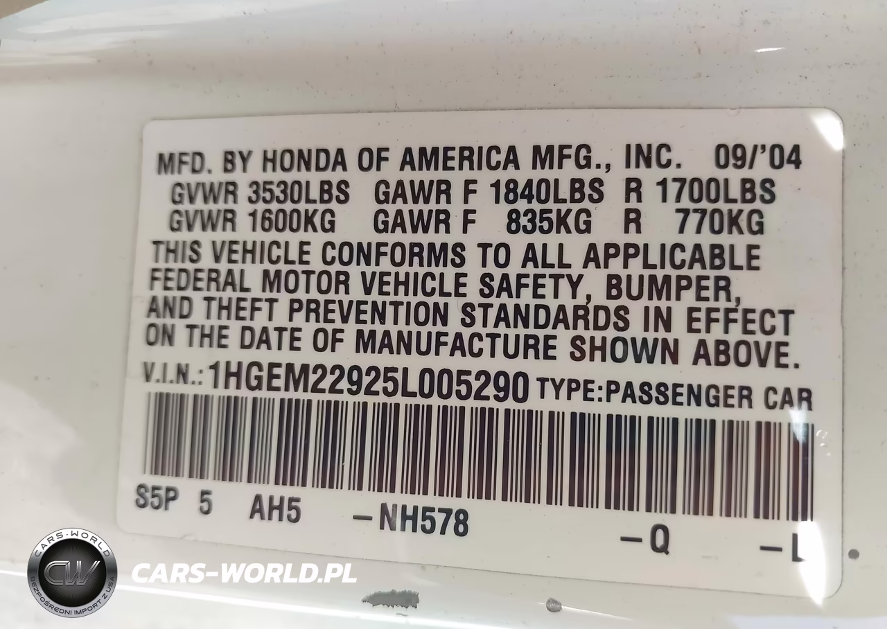 2005 Honda Civic Ex VIN:1HGEM22925L005290 - 9