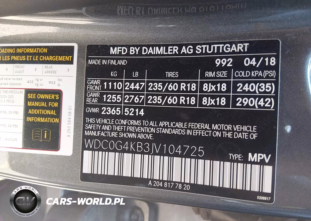 2018 Mercedes-Benz Glc 300 4Matic VIN:WDC0G4KB3JV104725 - 9