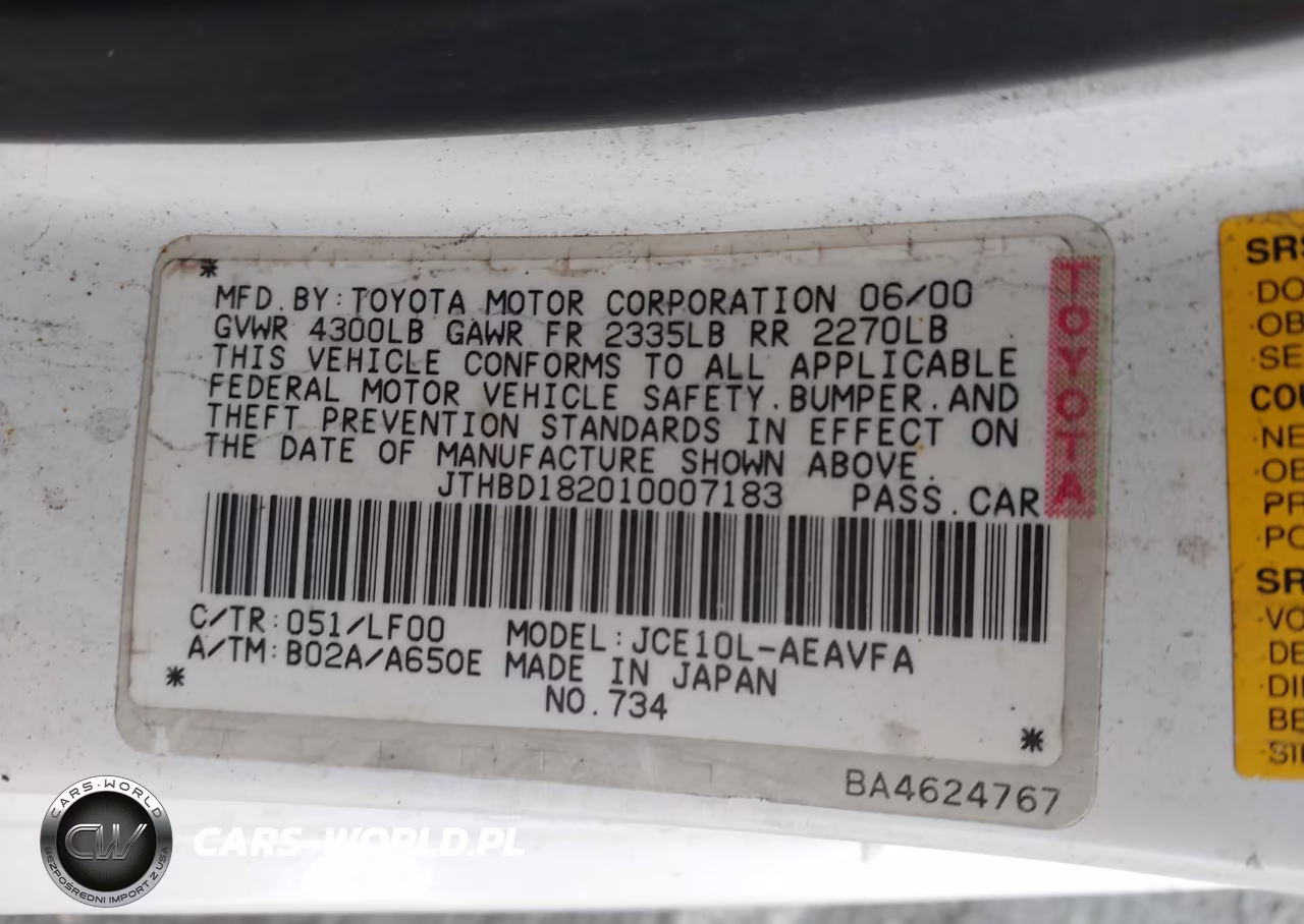2001 Lexus Is 300 VIN:JTHBD182010007183 - 9