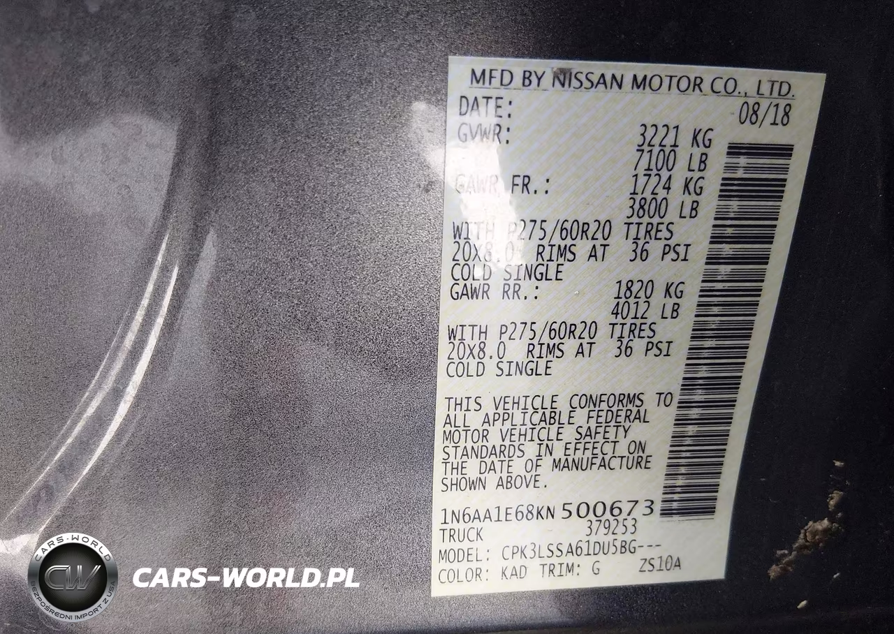 2019 Nissan Titan Sv VIN:1N6AA1E68KN500673 - 9
