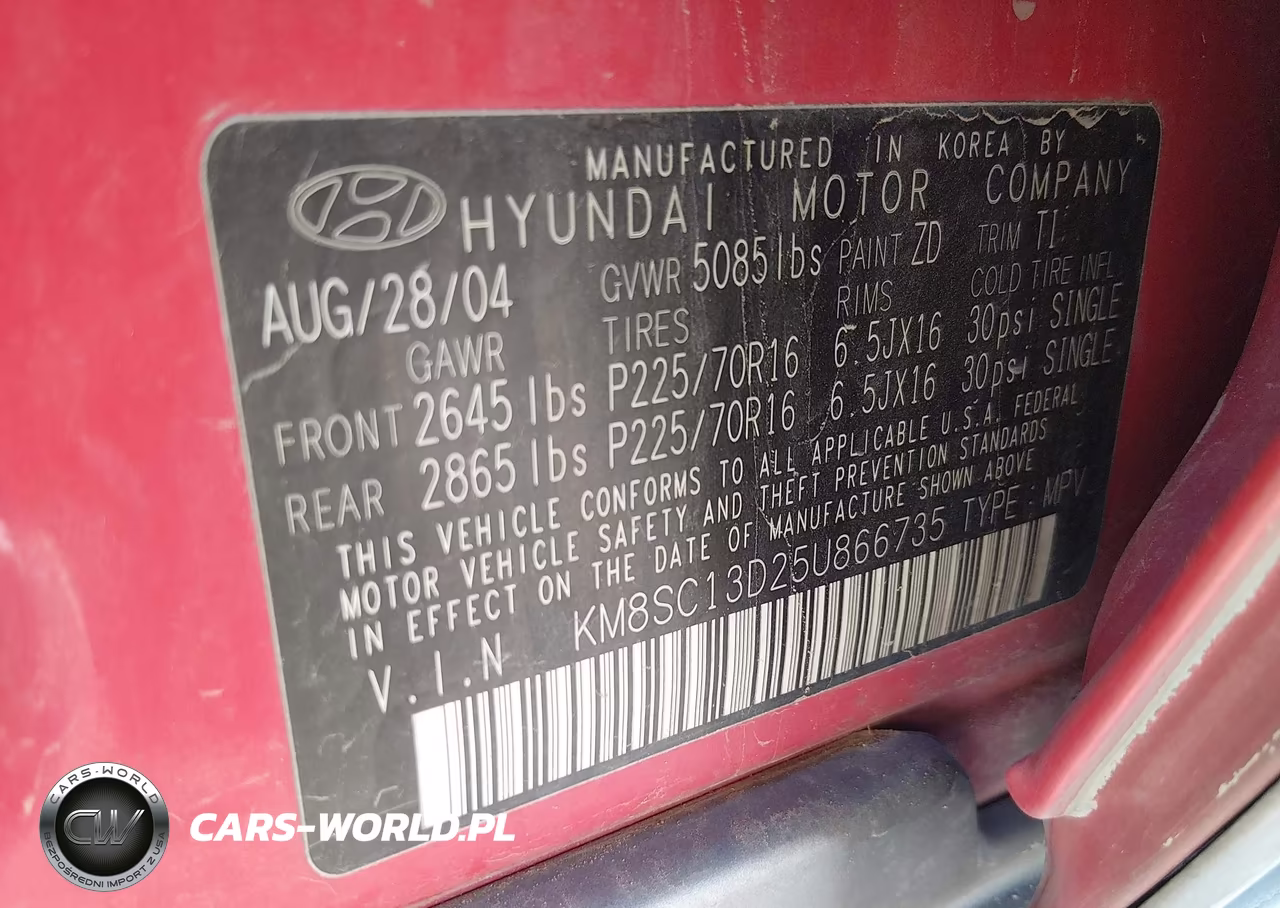 2005 Hyundai Santa Fe Gls VIN:KM8SC13D25U866735 - 9