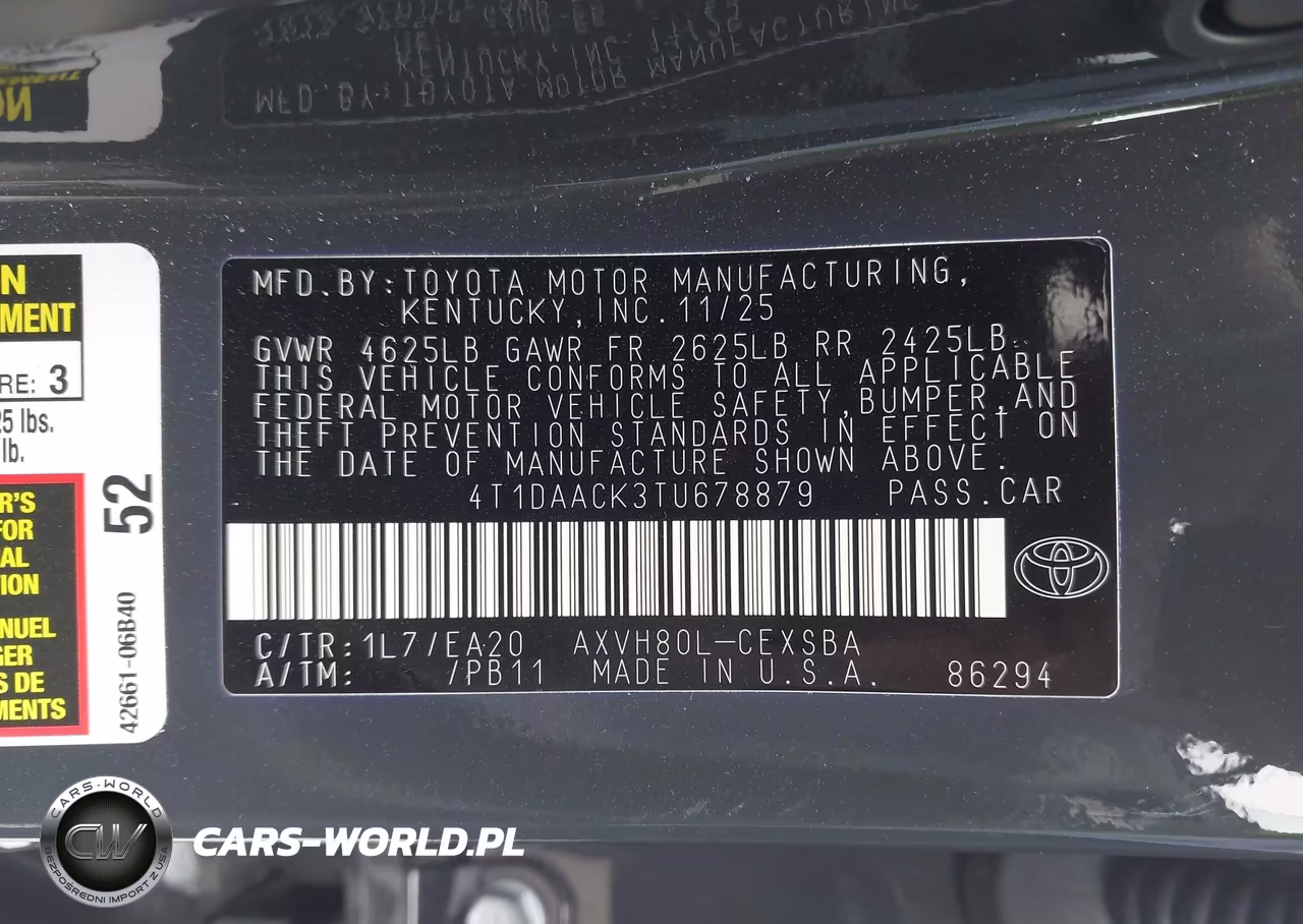 2026 Toyota Camry Se VIN:4T1DAACK3TU678879 - 9