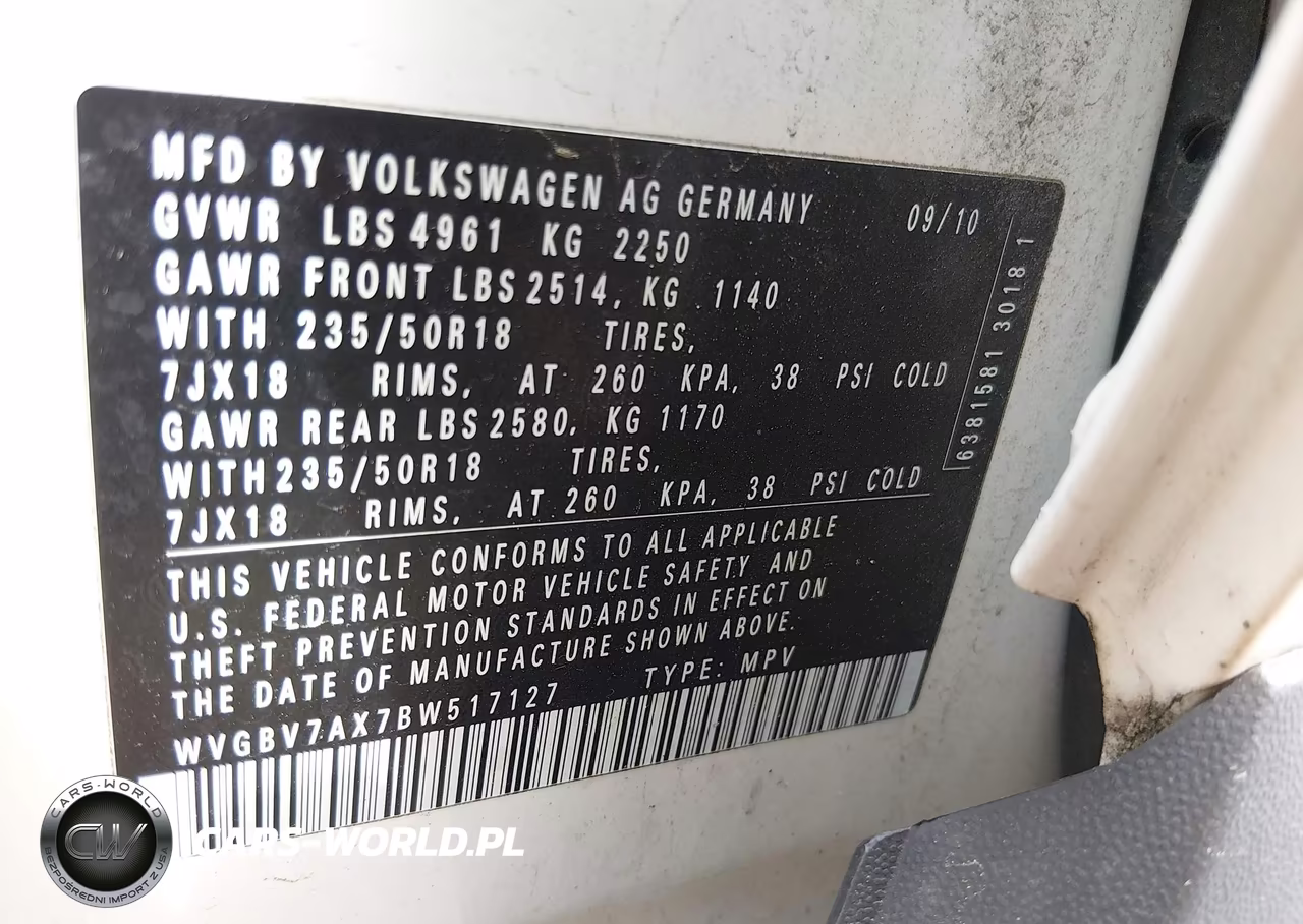 2011 Volkswagen Tiguan Se VIN:WVGBV7AX7BW517127 - 9