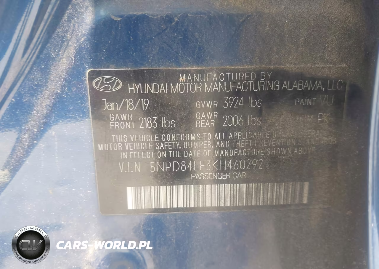 2019 Hyundai Elantra Sel VIN:5NPD84LF3KH460292 - 9