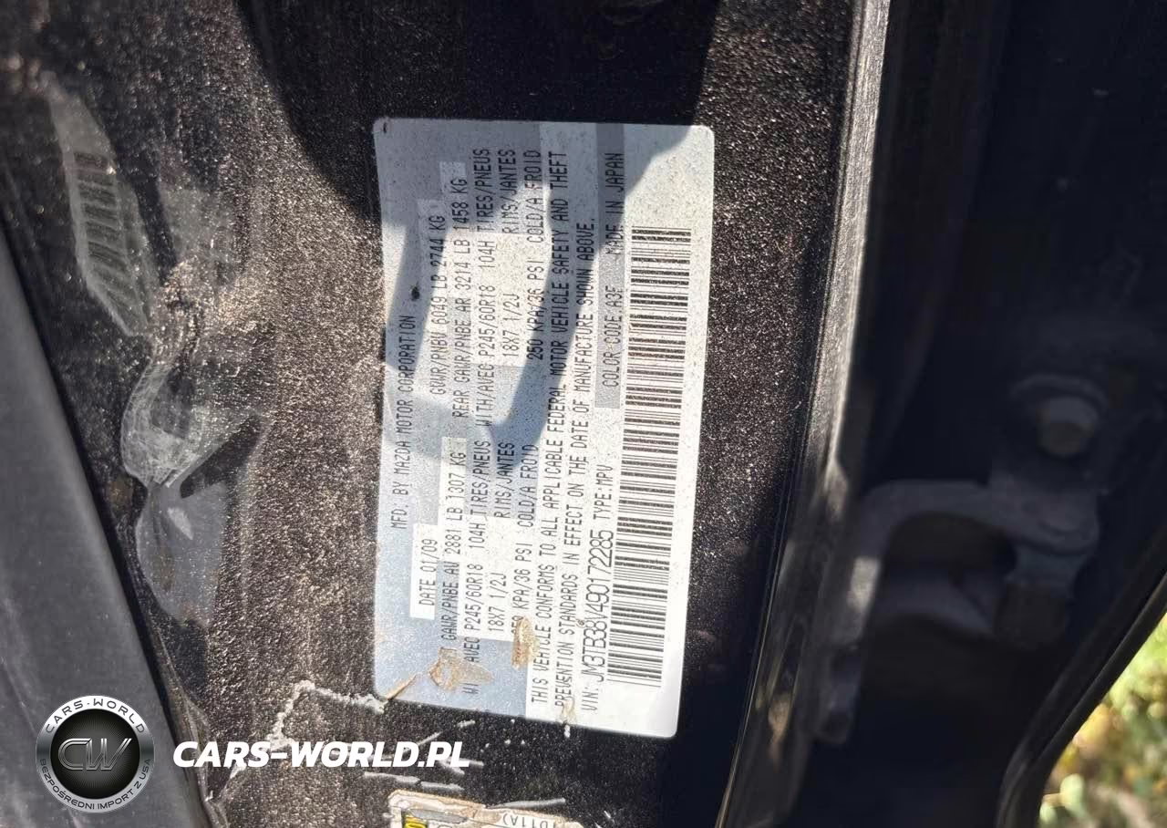 2009 MAZDA CX-9 TOURING VIN:JM3TB38V490172285 - 9