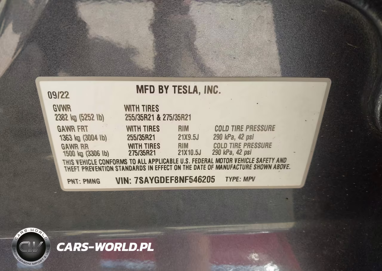 2022 Tesla Model Y Performance Dual Motor All-Wheel Drive VIN:7SAYGDEF8NF546205 - 9
