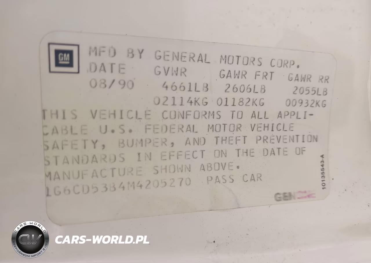 1991 Cadillac Deville VIN:1G6CD53B4M4205270 - 9