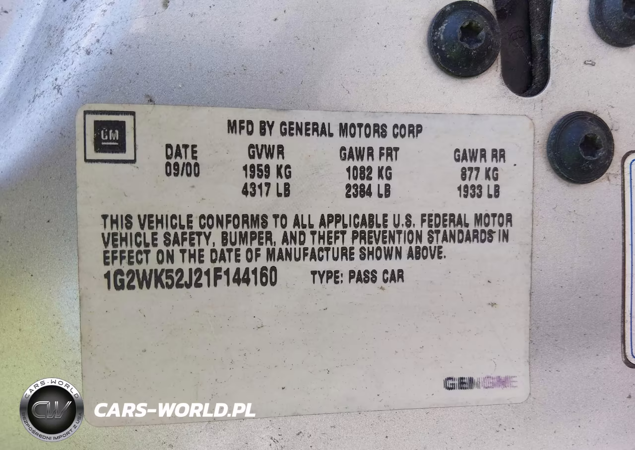 2001 Pontiac Grand Prix Se VIN:1G2WK52J21F144160 - 9