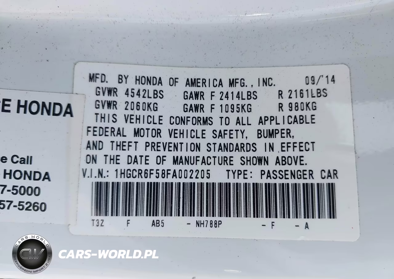 2015 Honda Accord Hybrid Ex-L VIN:1HGCR6F58FA002205 - 9