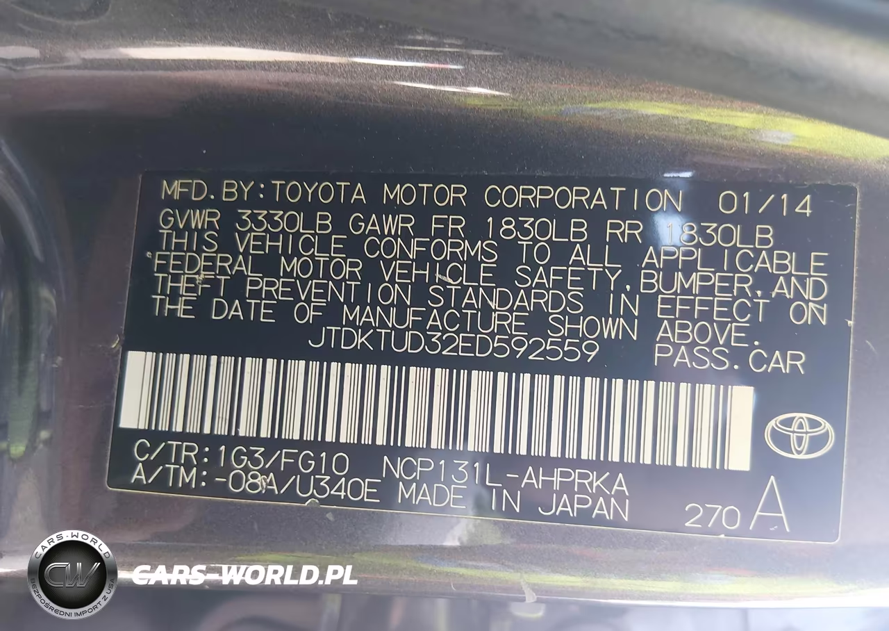 2014 Toyota Yaris L (Tmc-Cbu Plant) VIN:JTDKTUD32ED592559 - 9