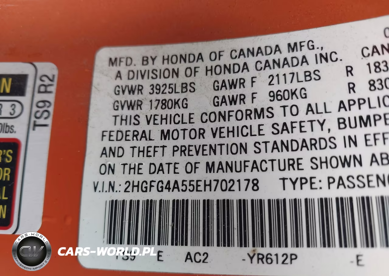 2014 Honda Civic Si VIN:2HGFG4A55EH702178 - 9