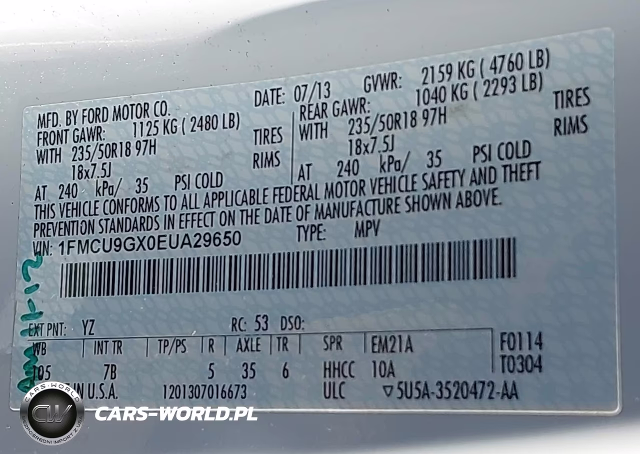 2014 Ford Escape Se VIN:1FMCU9GX0EUA29650 - 9