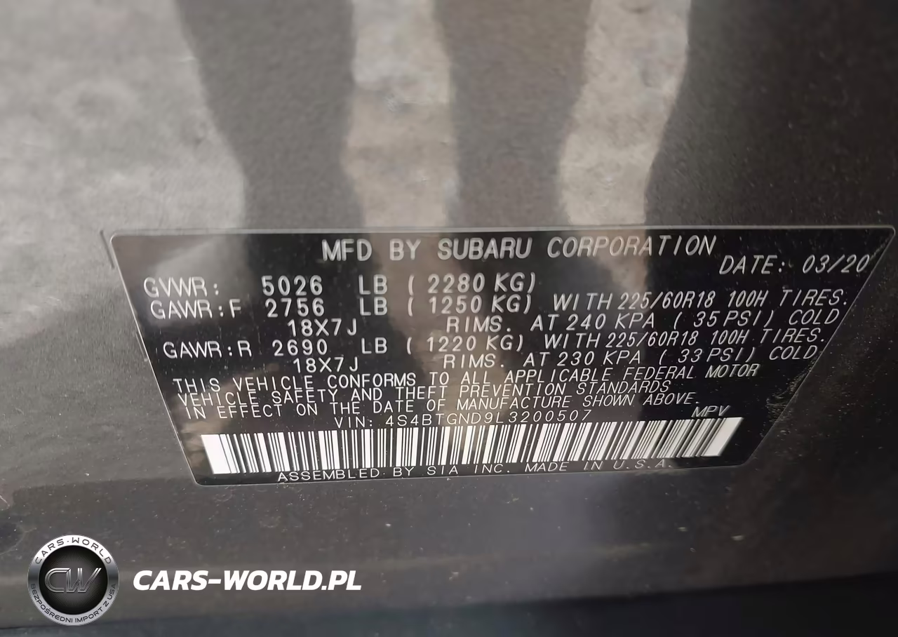 2020 Subaru Outback Limited Xt VIN:4S4BTGND9L3200507 - 9