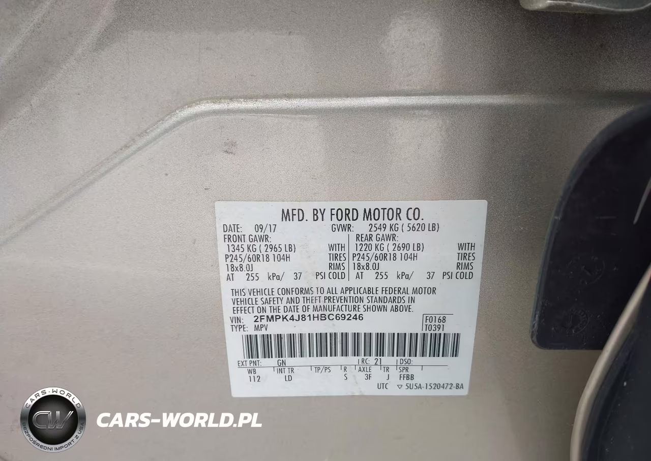 2017 Ford Edge Sel VIN:2FMPK4J81HBC69246 - 9