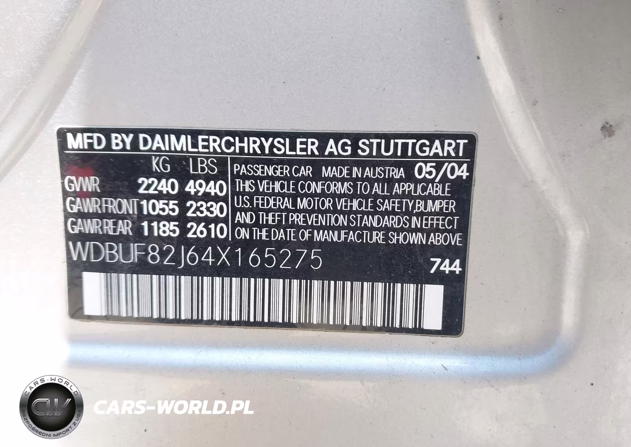 2004 Mercedes-Benz E 320 4Matic VIN:WDBUF82J64X165275 - 9