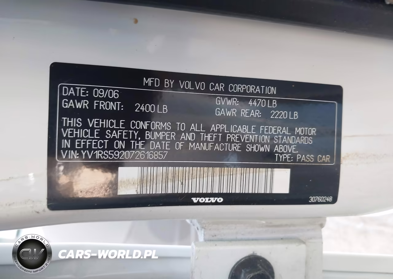 2007 Volvo S60 2.5T VIN:YV1RS592072616857 - 9