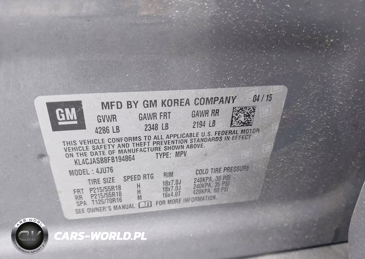 2015 Buick Encore VIN:KL4CJASB8FB194864 - 9
