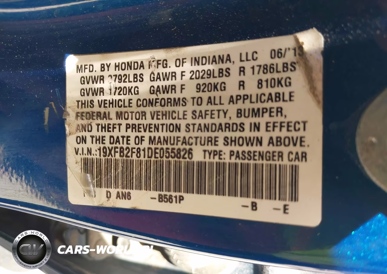 2013 Honda Civic Ex VIN:19XFB2F81DE055826 - 9