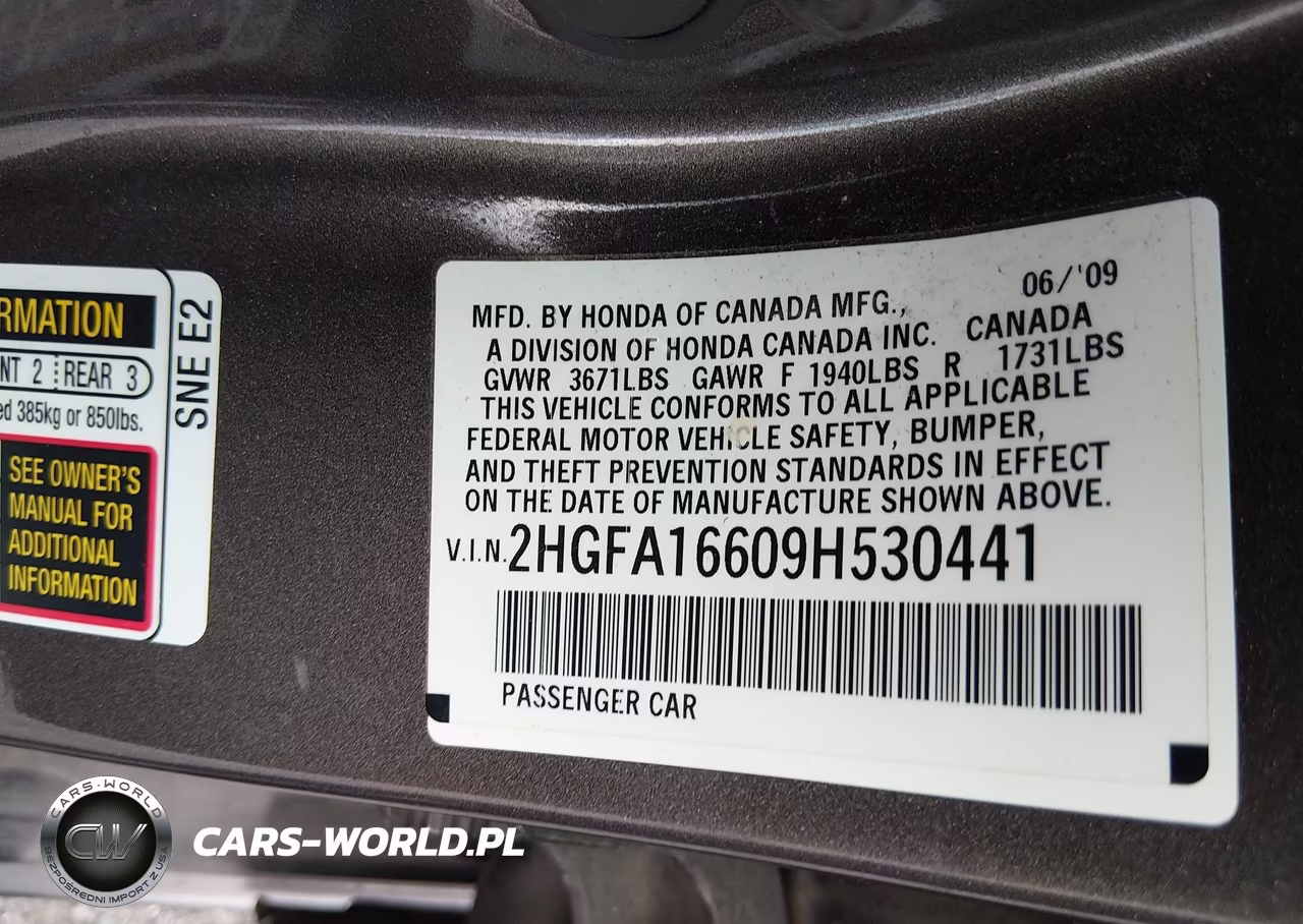 2009 Honda Civic Lx-S VIN:2HGFA16609H530441 - 9