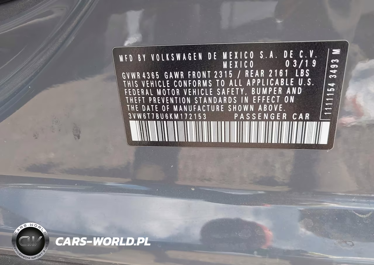 2019 Volkswagen Jetta Gli 2.0T 35Th Anniversary Edition-2.0T Autobahn-2.0T S VIN:3VW6T7BU6KM172153 - 9