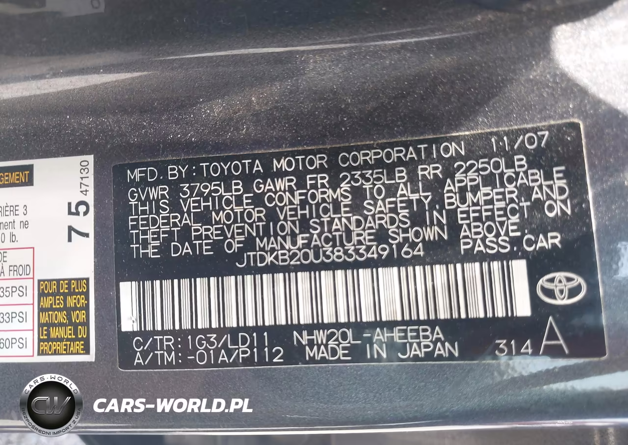 2008 Toyota Prius VIN:JTDKB20U383349164 - 9