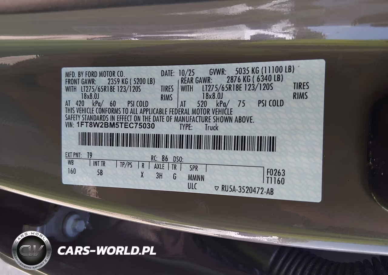 2026 Ford F-250 Lariat VIN:1FT8W2BM5TEC75030 - 8