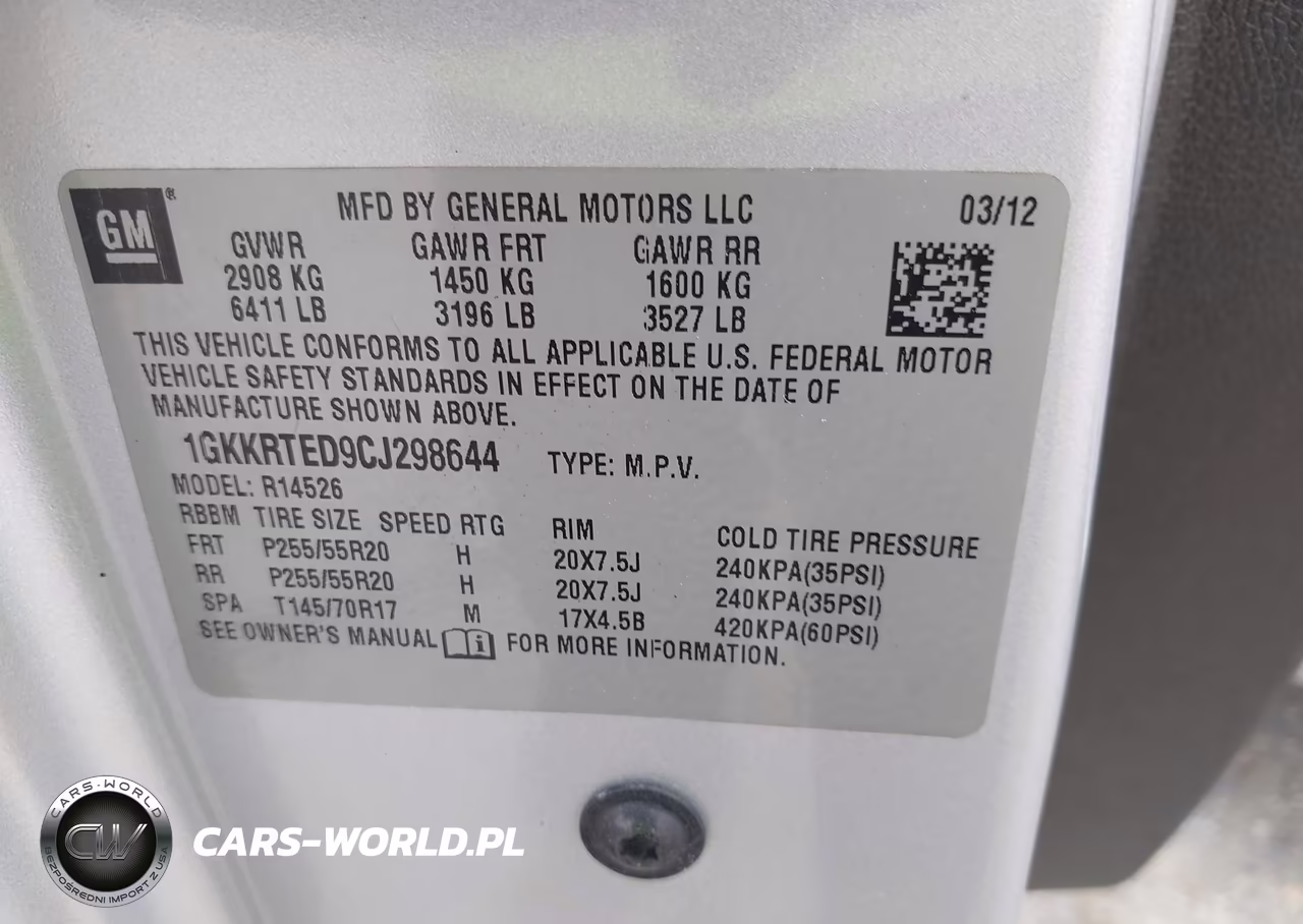 2012 GMC Acadia Denali VIN:1GKKRTED9CJ298644 - 9