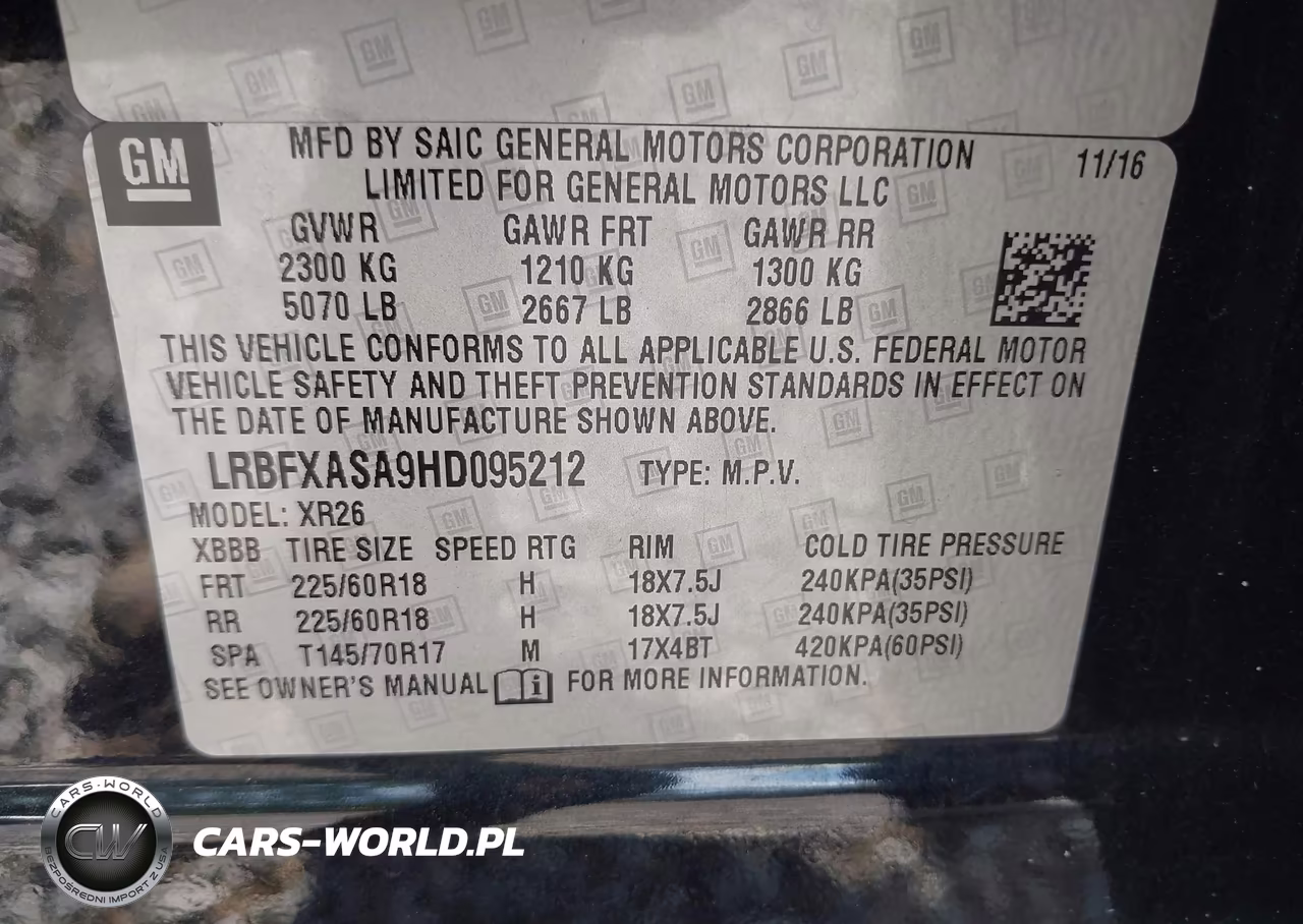 2017 Buick Envision Preferred VIN:LRBFXASA9HD095212 - 9