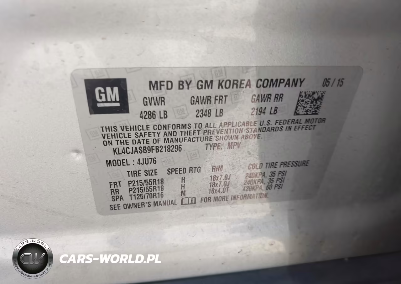 2015 Buick Encore VIN:KL4CJASB9FB218296 - 9