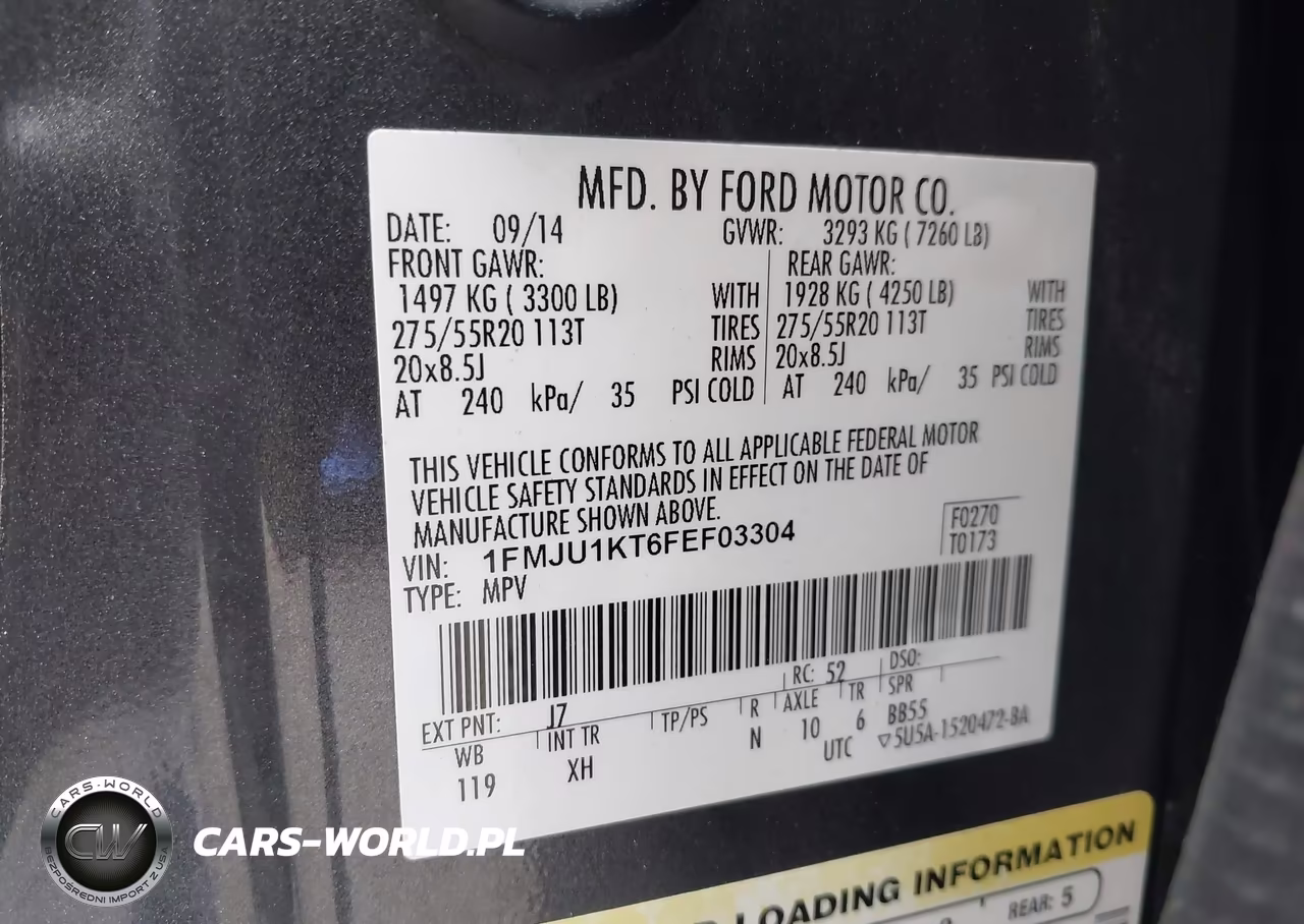 2015 Ford Expedition Limited VIN:1FMJU1KT6FEF03304 - 9