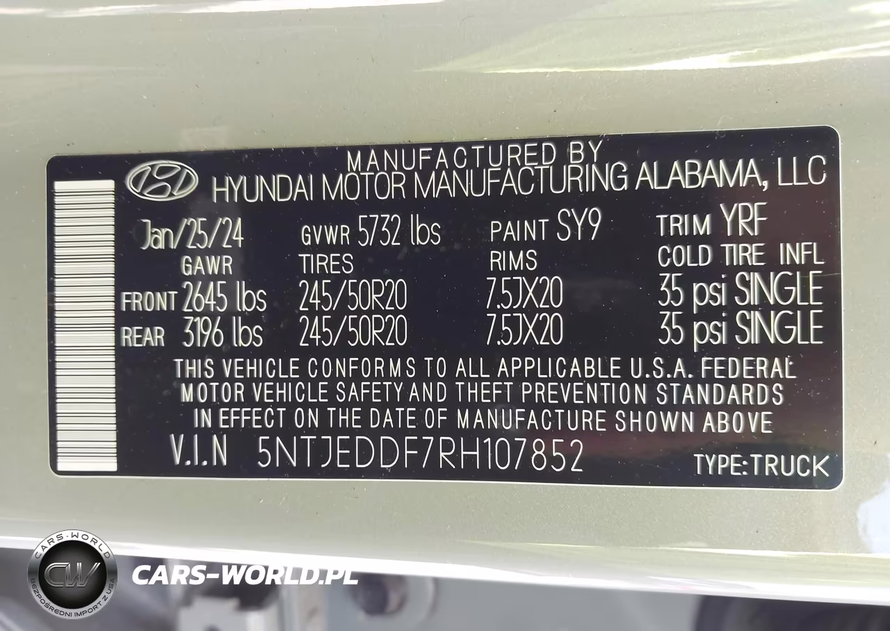 2024 Hyundai Santa Cruz Limited VIN:5NTJEDDF7RH107852 - 9