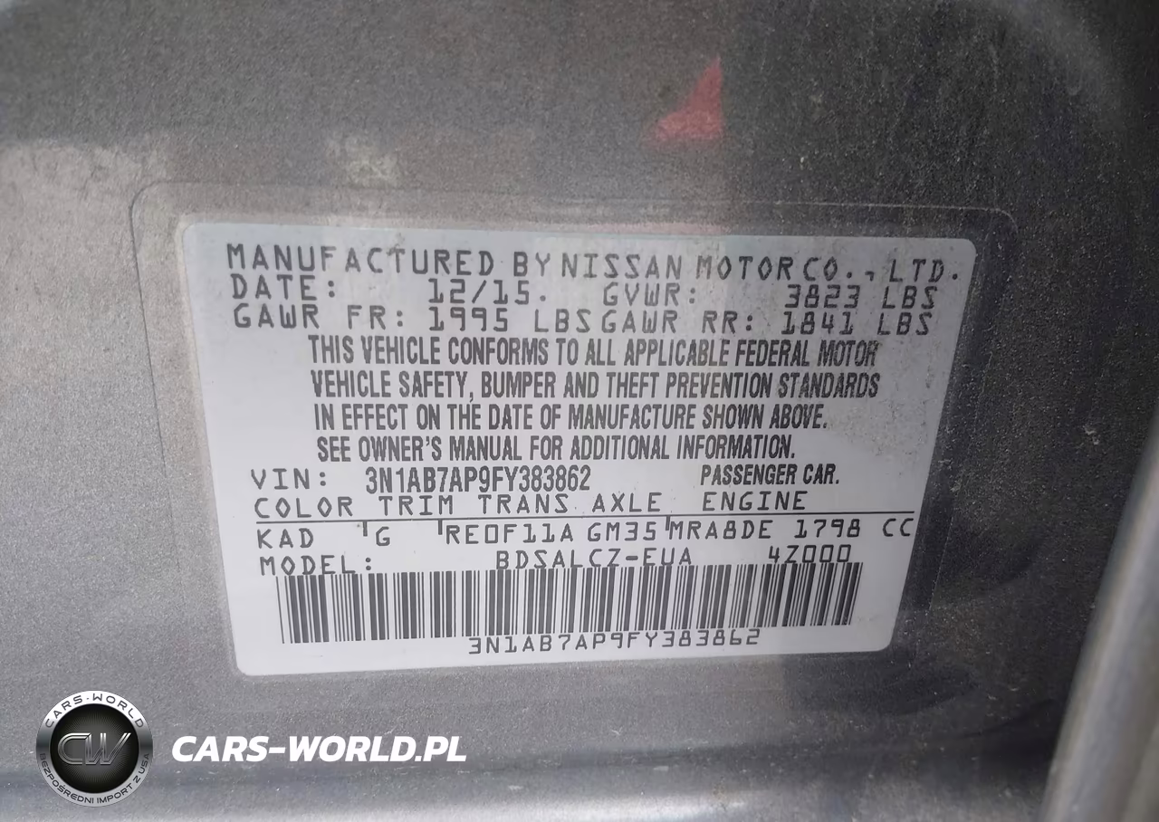 2015 Nissan Sentra S VIN:3N1AB7AP9FY383862 - 9