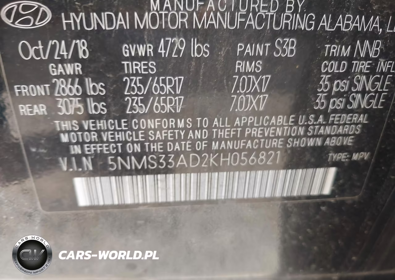 2019 Hyundai Santa Fe Sel VIN:5NMS33AD2KH056821 - 9