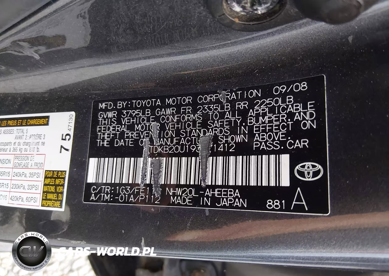 2009 Toyota Prius VIN:JTDKB20U193471412 - 9