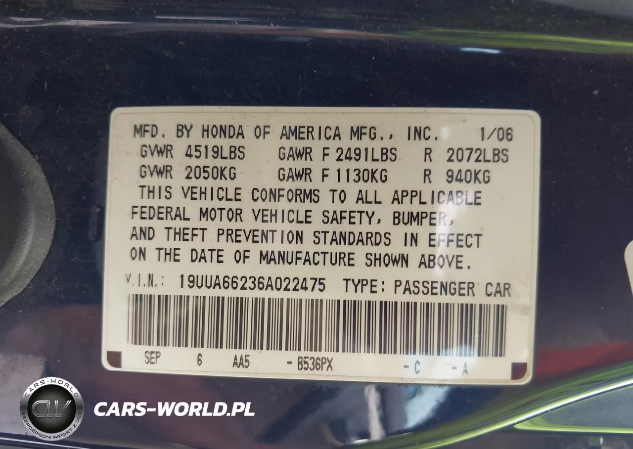 2006 Acura Tl VIN:19UUA66236A022475 - 9