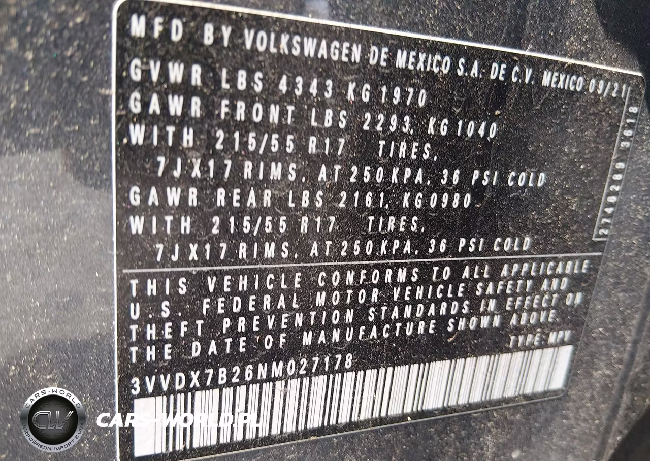 2022 Volkswagen Taos 1.5T S VIN:3VVDX7B26NM027178 - 9