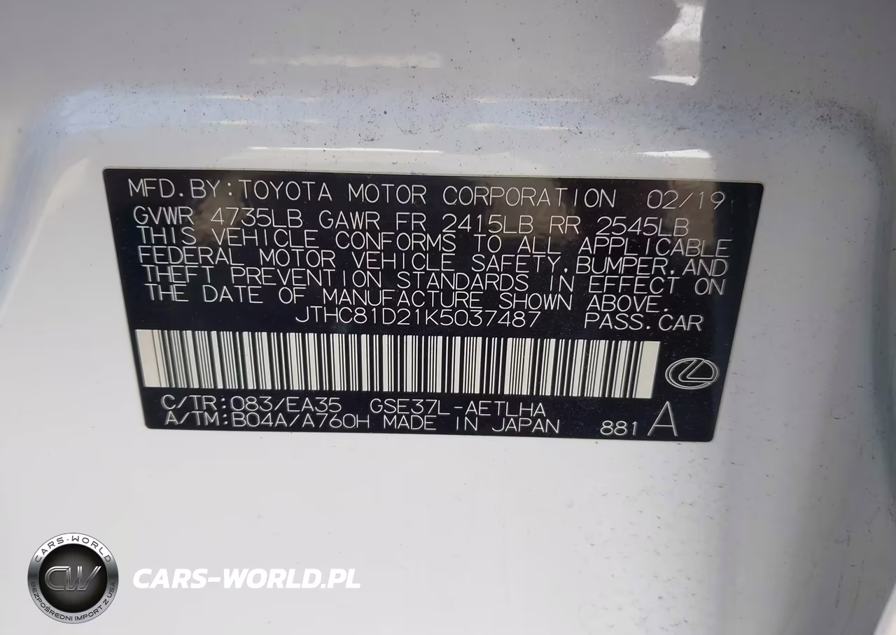 2019 Lexus Is 300 VIN:JTHC81D21K5037487 - 9
