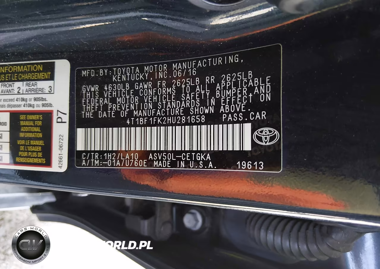2017 Toyota Camry Xle VIN:4T1BF1FK2HU281658 - 9