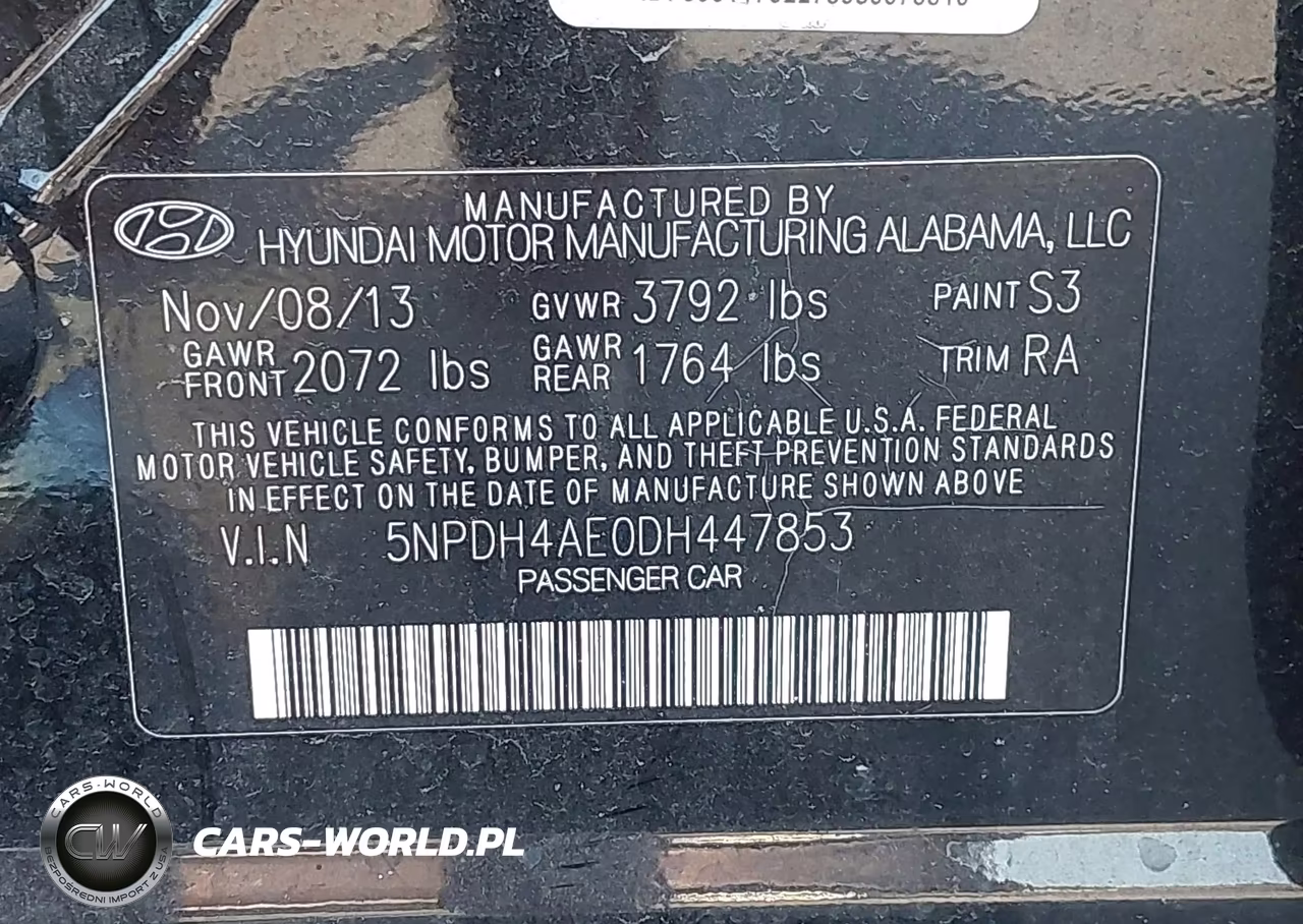 2013 Hyundai Elantra Gls VIN:5NPDH4AE0DH447853 - 9