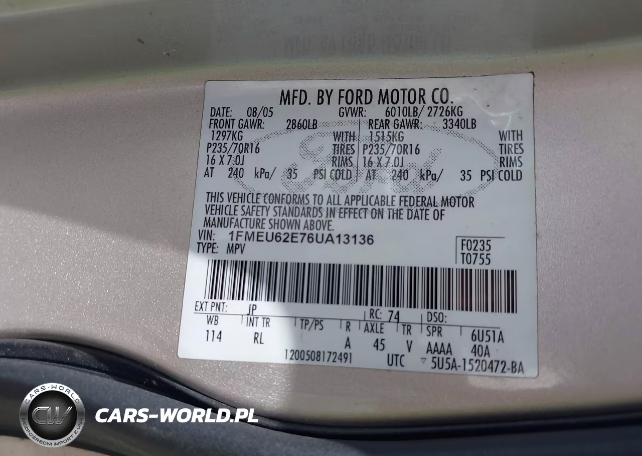 2006 Ford Explorer Xls VIN:1FMEU62E76UA13136 - 9