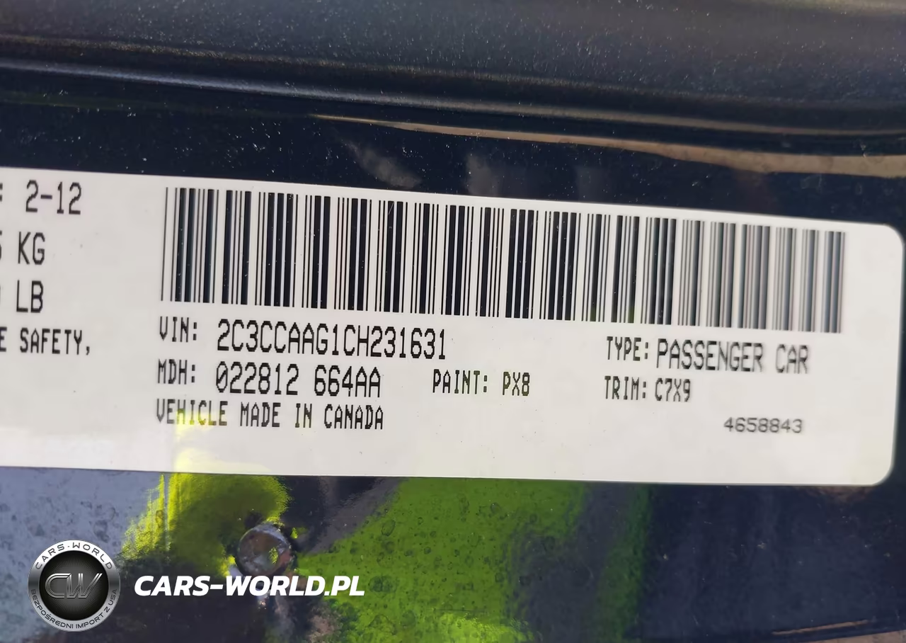 2012 Chrysler 300 VIN:2C3CCAAG1CH231631 - 9