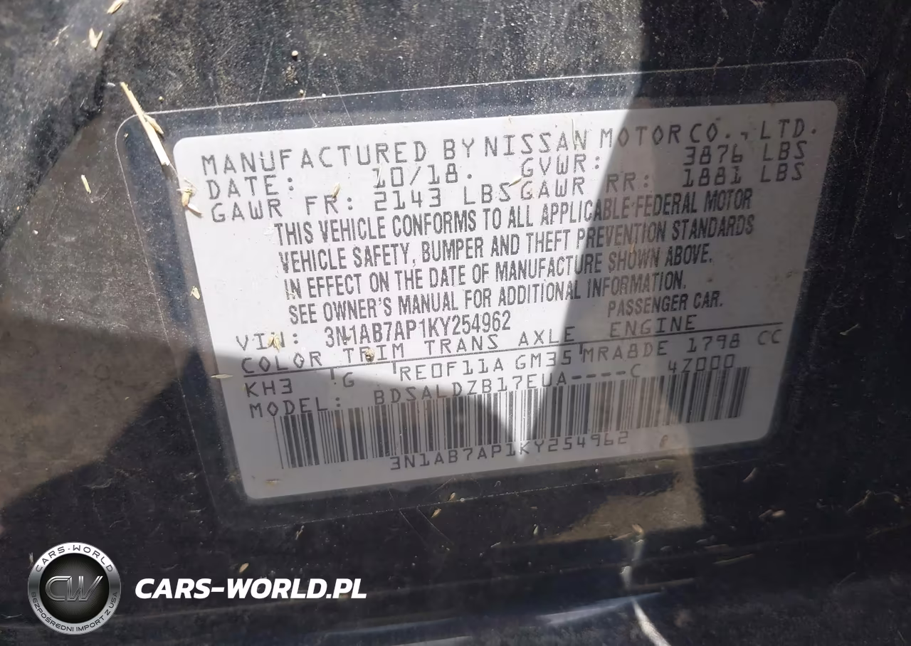 2019 Nissan Sentra Sv VIN:3N1AB7AP1KY254962 - 9