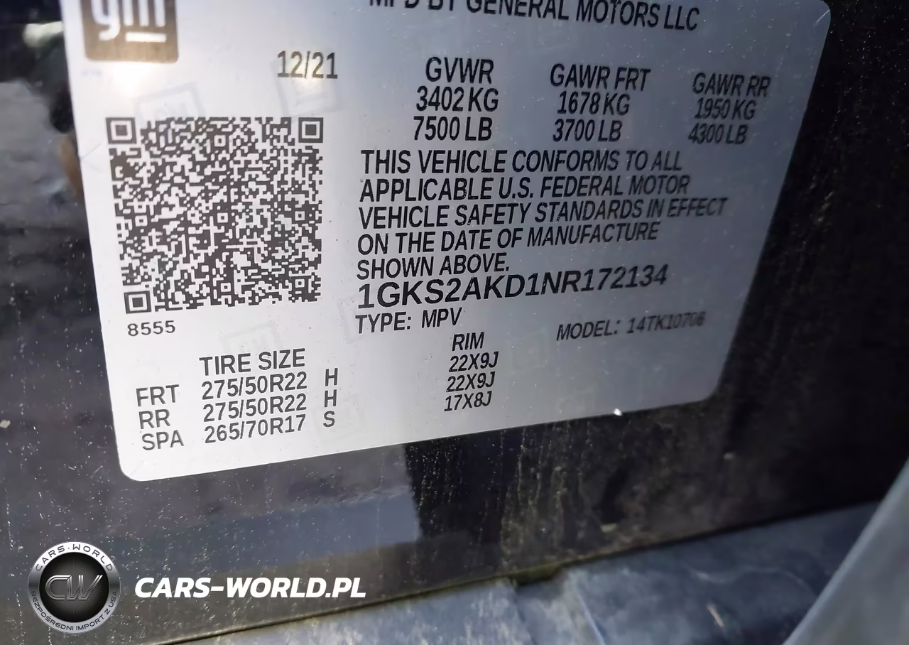 2022 GMC Yukon 4Wd Sle VIN:1GKS2AKD1NR172134 - 9