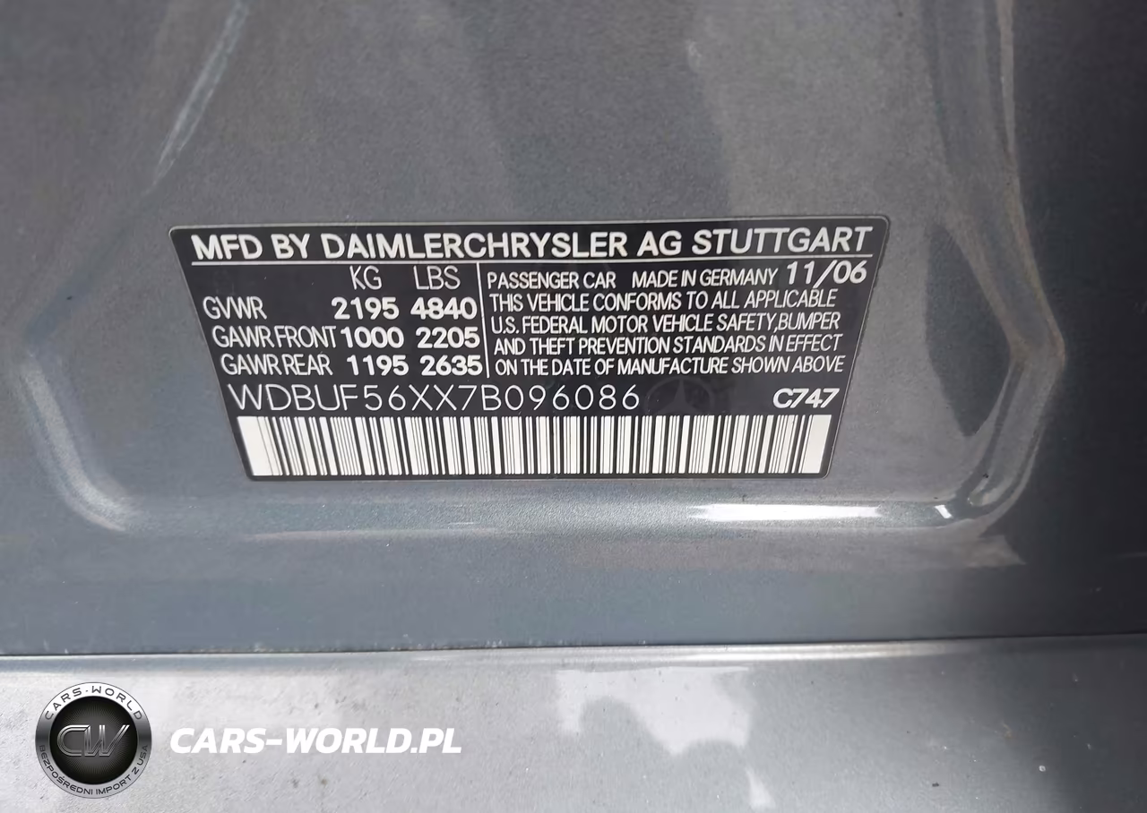 2007 Mercedes-Benz E 350 VIN:WDBUF56XX7B096086 - 9